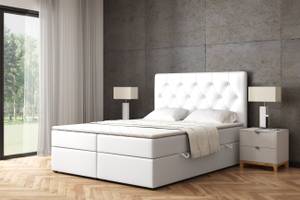 Boxspringbett ROMI Hochglanz Weiß - Breite: 120 cm - H4