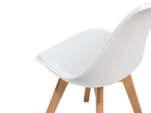 Chaise de salle à manger DAKOTA Chêne clair - Blanc - 47 x 84 x 43 cm - Lot de 2 - Matière plastique - Vernis mat - Non revêtu