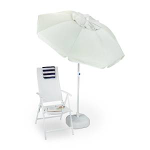 Parasol 200 x 200 cm inclinable jardin Blanc crème