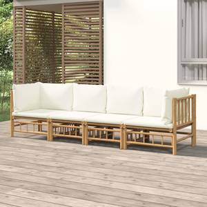 Salon de jardin 3028492-16 (lot de 4) Blanc - Bambou - 69 x 65 x 69 cm