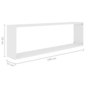 Étagère murale (lot de 2) 3016486-1 Blanc - 100 x 30 x 15 cm - Nombre de pièces dans le lot : 2