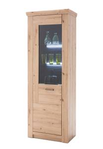 Vitrine Mauro 3 mit Beleuchtung Braun - Holzwerkstoff - Holzart/Dekor - 74 x 211 x 45 cm