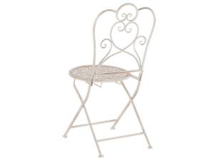 Chaise de jardin TRIESTE Beige - Blanc - Métal - 44 x 92 x 48 cm