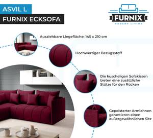 Ecksofa Asvil L Monolith 59 Rot