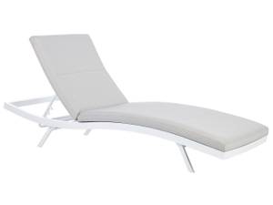 Chaise longue AMELIA Gris - Blanc - Métal - 66 x 38 x 199 cm