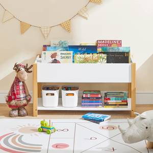 Bibliothèques enfant KMB35-W Blanc - En partie en bois massif - 85 x 45 x 42 cm