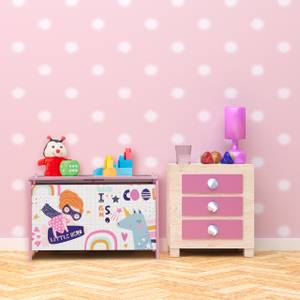 Spielzeugtruhe mit Heldin-Motiv Blau - Pink - Weiß - Holzwerkstoff - 60 x 39 x 37 cm