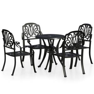 Bistroset (5-teilig) 3011678-2 Schwarz - Metall - 78 x 72 x 78 cm