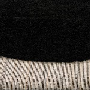 Hochflor Langflor Teppich Aloha Rund Schwarz - 120 x 120 cm