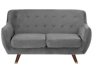 2-Sitzer Sofa BODO Gold - Grau - Eiche Dunkel