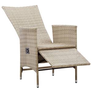 Gartenstuhl 3001638-2 (2er Set) Beige - Metall - Polyrattan - Holzart/Dekor - 58 x 108 x 62 cm