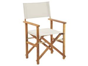 Chaise de jardin CINE Blanc crème - Chêne clair - Blanc - Profondeur : 52 cm