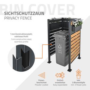 Mülltonnenzaun aus Stahl 85 x 85 cm