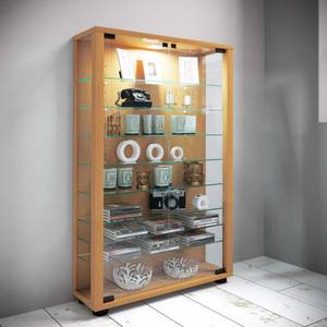 Vitrine en bois et verre Lumo Mini Imitation hêtre - Marron