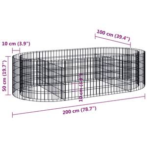 Gabionen-Hochbeet 3013583 100 x 50 x 200 cm