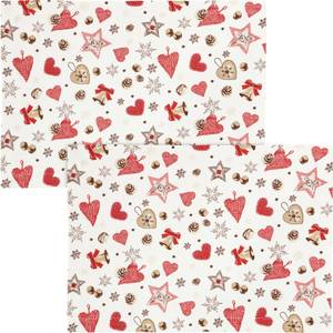 Tischset 2er-Pack Rot - Textil - 35 x 1 x 50 cm