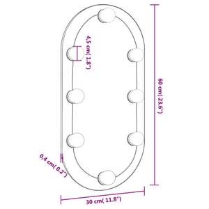 Miroir avec lumière led 3012373-2 30 x 60 cm