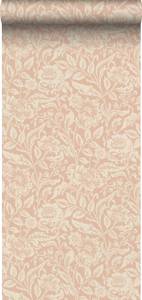 papier peint fleurs vintage 7018 Orange