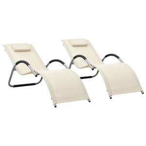 Chaise longue (lot de 2) 3008892-2 Blanc crème - Nombre de pièces dans le lot : 2