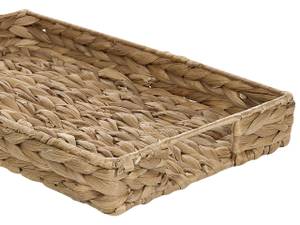 Tablett KONTUM 2-tlg Beige - Blau - Naturfaser - 23 x 5 x 37 cm