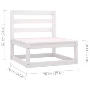 Salon de jardin (lot de 12) 3009725-1 Blanc - Bois massif - Bois/Imitation - 70 x 30 x 70 cm