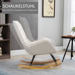 Schaukelstuhl 833-922V80 Weiß - Textil - 90 x 100 x 69 cm