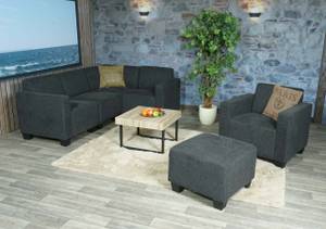 Sofa-System Couch-Garnitur Lyon 4-1-1 Grau - Textil - 214 x 76 x 142 cm