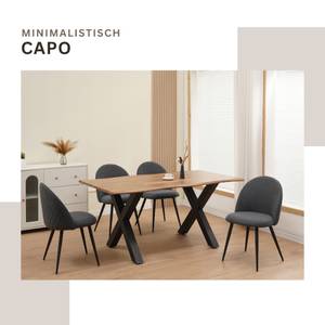 Esszimmerstuhl CAPO Stoff 4er Set Anthrazit