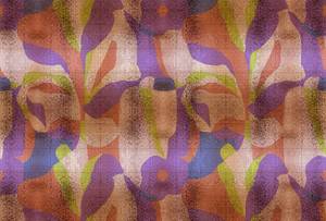 Fototapete Brillanaza Walls by Patel Beige - Grün - Orange - Violett - Kunststoff - Textil - 400 x 270 x 0 cm