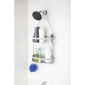 Support accessoires de douche 2 étagères Thermoplastique / Silicone - 31 x 65 x 9 cm