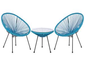 Bistro Set ACAPULCO 3-tlg Schwarz - Blau