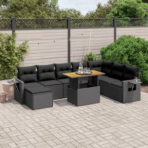 Gartensitzgruppe K972(9-tlg) Schwarz - Massivholz - 69 x 62 x 55 cm