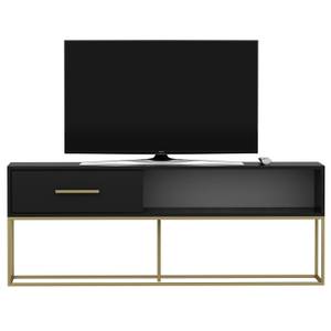 TV Lowboard mit Tür Schwarz - Gold