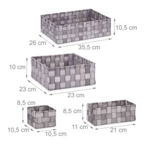 Lot de 8 paniers de rangement tressés Gris