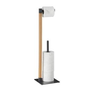 Stehender Toilettenpapierhalter Braun - Grau - Holzwerkstoff - Metall - 20 x 73 x 20 cm