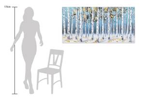 Acrylbild handgemalt Walk in the Forest Blau - Massivholz - Textil - 120 x 60 x 4 cm