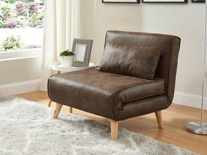 Fauteuil convertible POSIO Marron - Textile - 78 x 75 x 74 cm