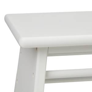 Tabouret blanc en bambou Blanc - Bambou - 33 x 20 x 22 cm