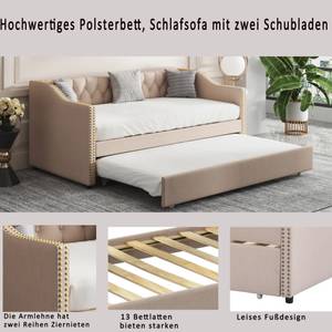 Kinderbett M157-01 Beige - Massivholz - 96 x 88 x 211 cm