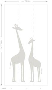 Fototapete Giraffen 357219 Grau - Naturfaser - Textil - 150 x 279 x 279 cm