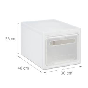 Stapelbare Aufbewahrungsboxen im 4er Set Weiß - Kunststoff - 30 x 26 x 40 cm