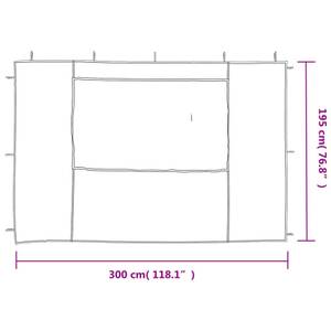 Paroi de tente (lot de 2) 296174 Gris - Matière plastique - 1 x 195 x 300 cm