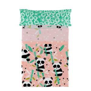 Panda garden Bettlaken-set Pink - Textil - 1 x 160 x 270 cm