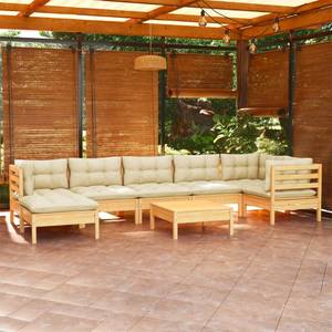 Garten-Lounge-Set Weiß - Massivholz - 64 x 29 x 64 cm
