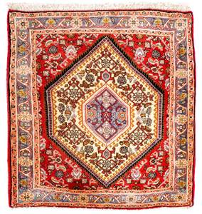 Bidjar - Bukan - 85x80cm Rot - Naturfaser - 80 x 2 x 85 cm