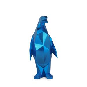 Harz-Skulptur Facettiertes Pinguin Blau - 15 x 35 x 15 cm