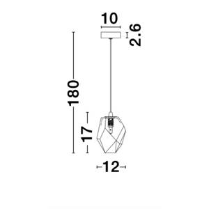 Pendelleuchte ICE Weiß - Glas - Metall - 6 x 17 x 6 cm