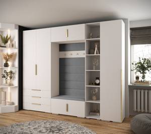 Garderobe Inova 1 Z11 Gold - Grau - Weiß - Gold