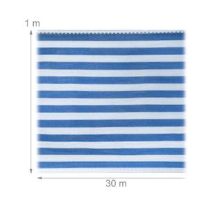 Zaunblende 1 m hoch blau-weiß gestreift Breite: 3000 cm