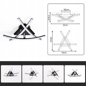 Anaheim Deckenleuchte III Schwarz - Weiß - Metall - Kunststoff - 60 x 15 x 60 cm